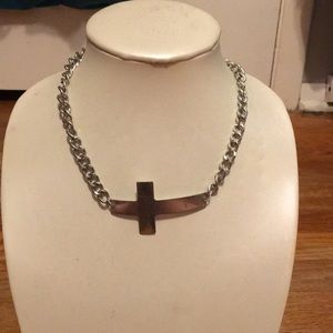 Silver cross necklace
